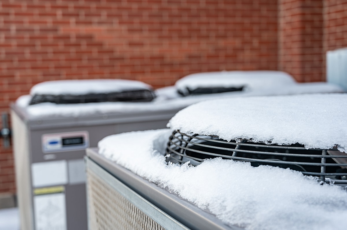 clean the snow off your hvac